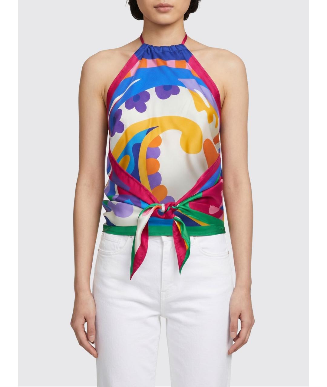 ETRO Синяя шелковая майка, фото 2