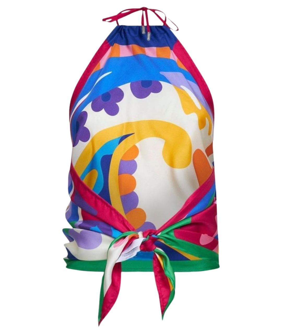 ETRO Синяя шелковая майка, фото 1