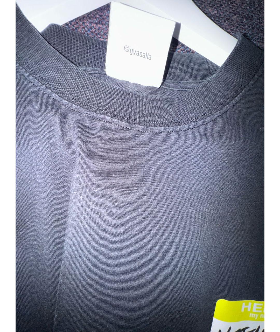 VETEMENTS Черная хлопковая футболка, фото 5