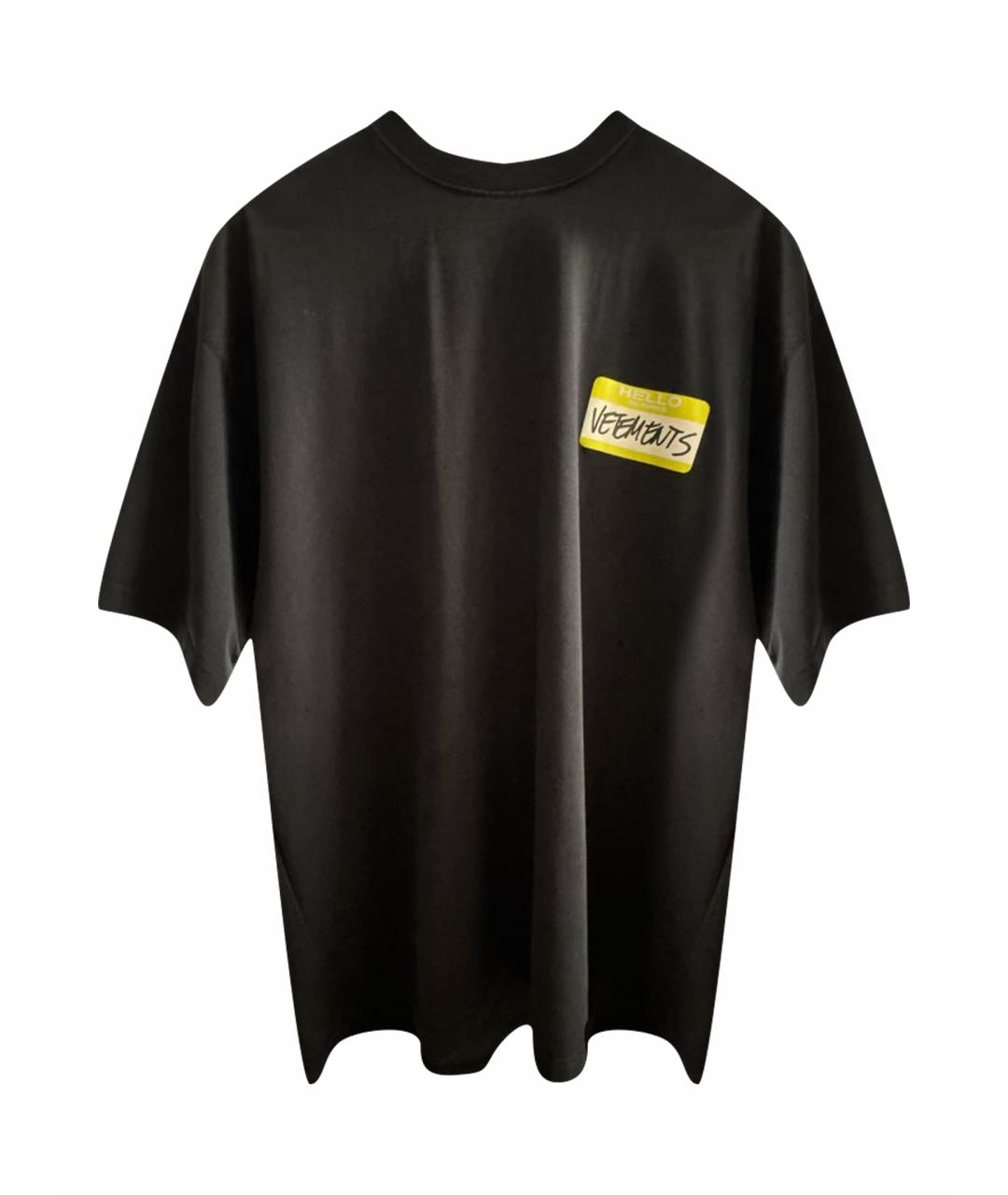 VETEMENTS Черная хлопковая футболка, фото 1