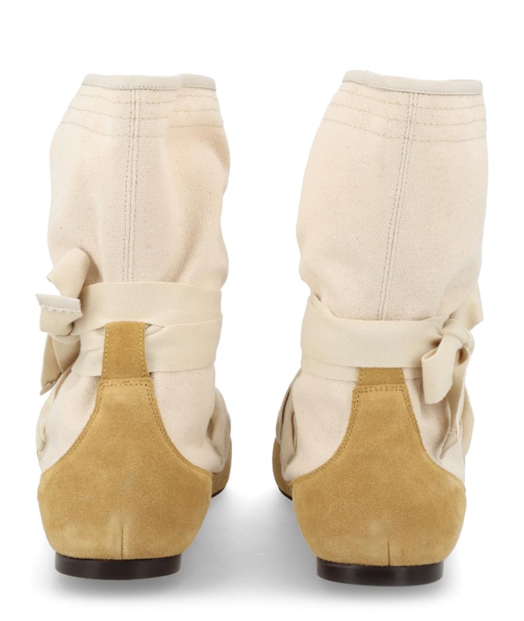 ISABEL MARANT Бежевые текстильные полусапоги, фото 4
