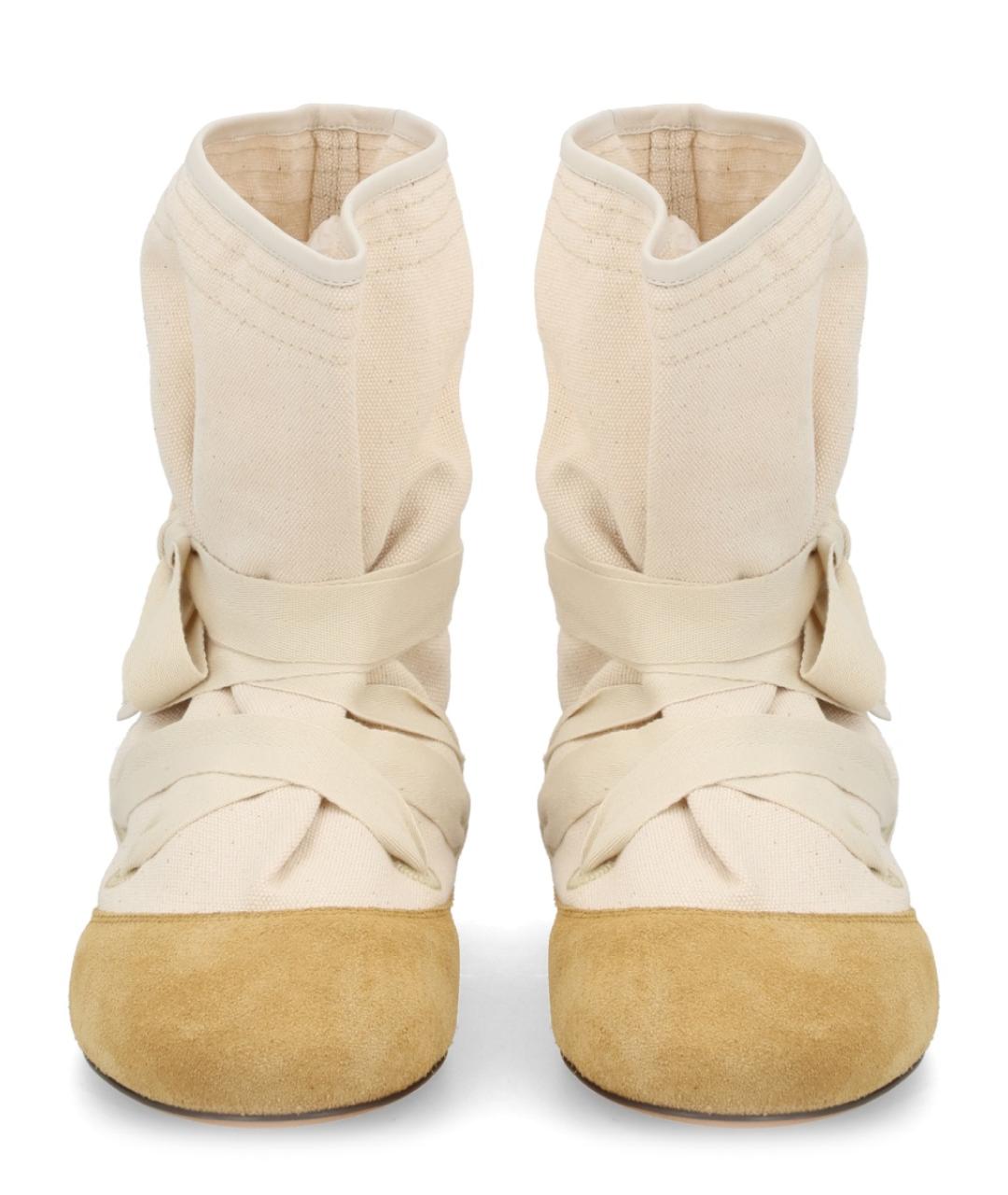ISABEL MARANT Бежевые текстильные полусапоги, фото 3