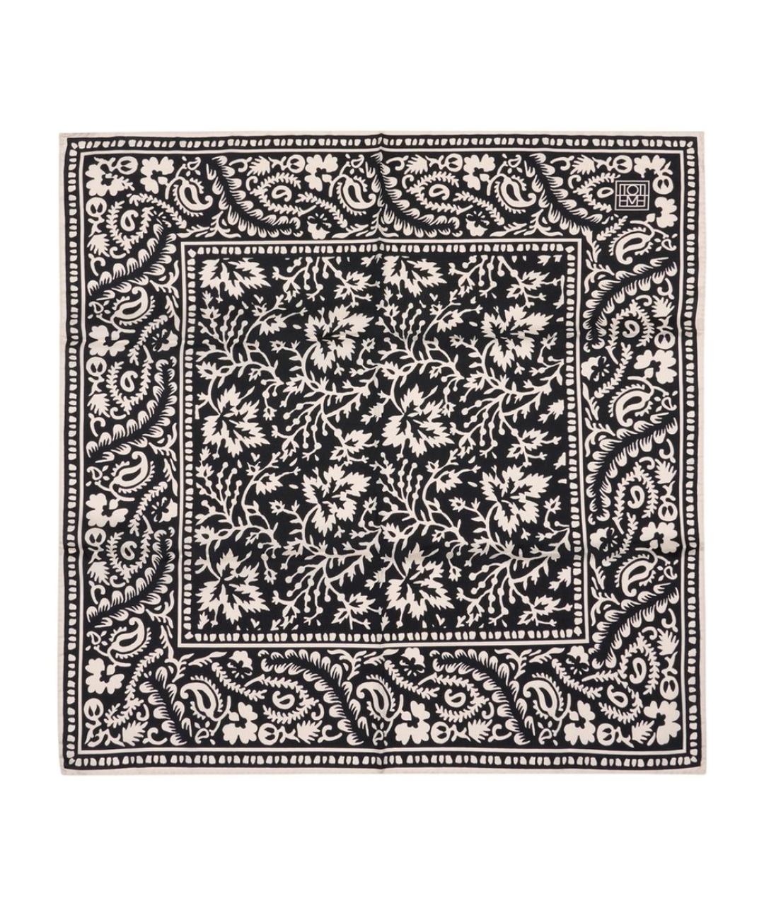 TOTEME Черный шелковый платок, фото 1
