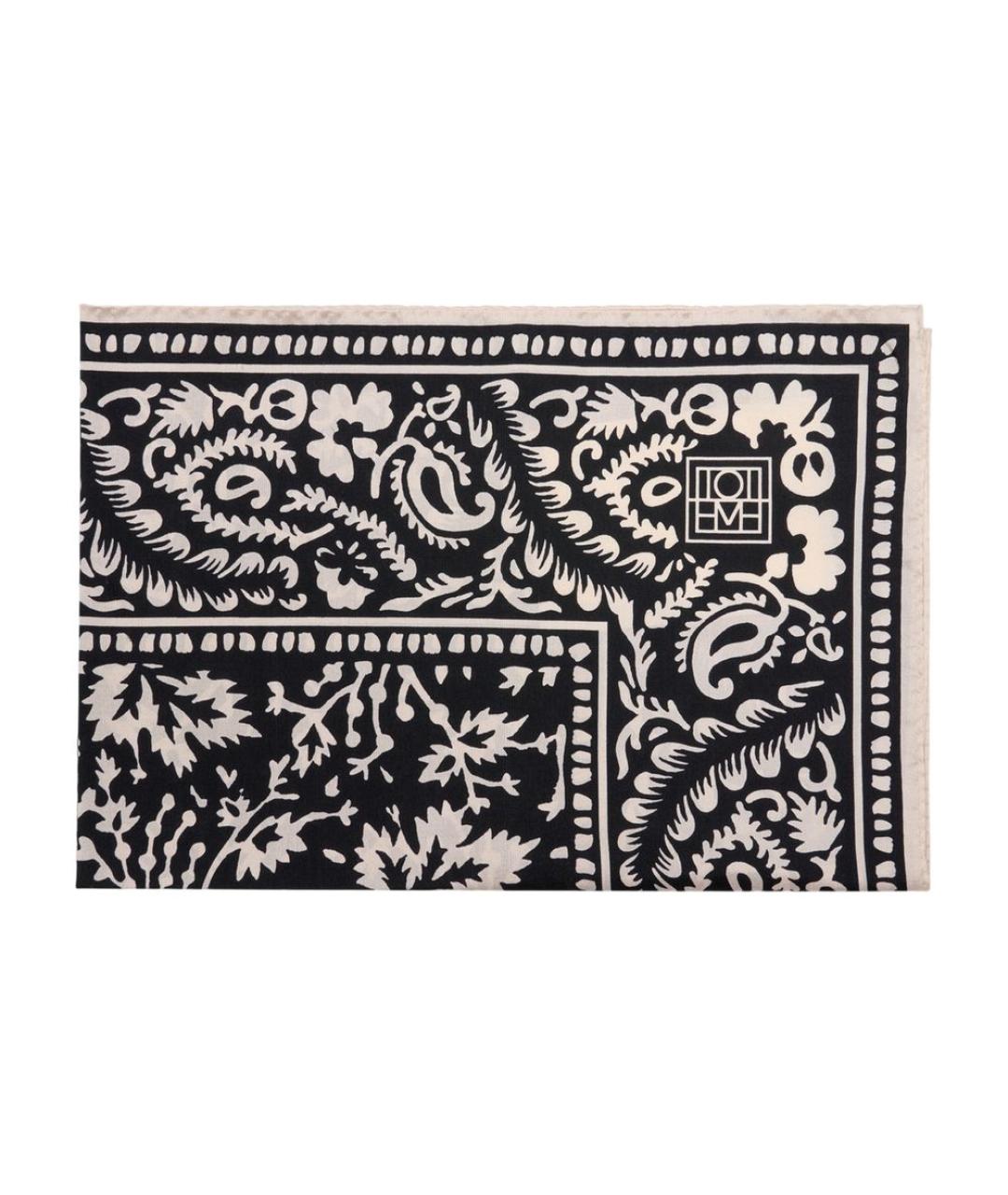 TOTEME Черный шелковый платок, фото 2