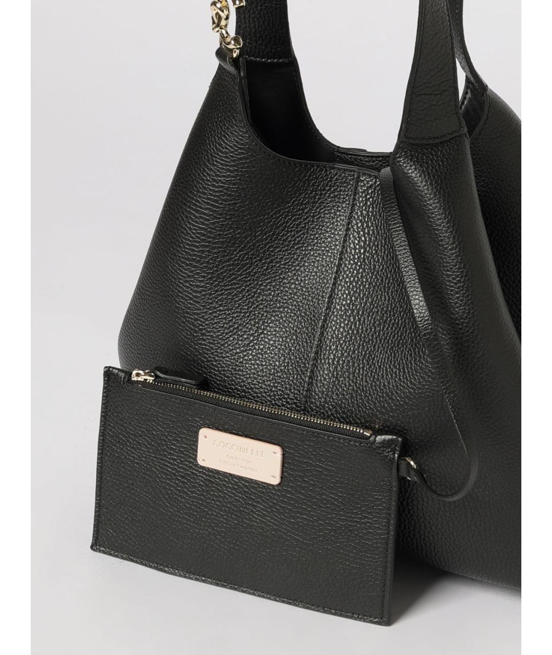 COCCINELLE Черная кожаная сумка через плечо, фото 3