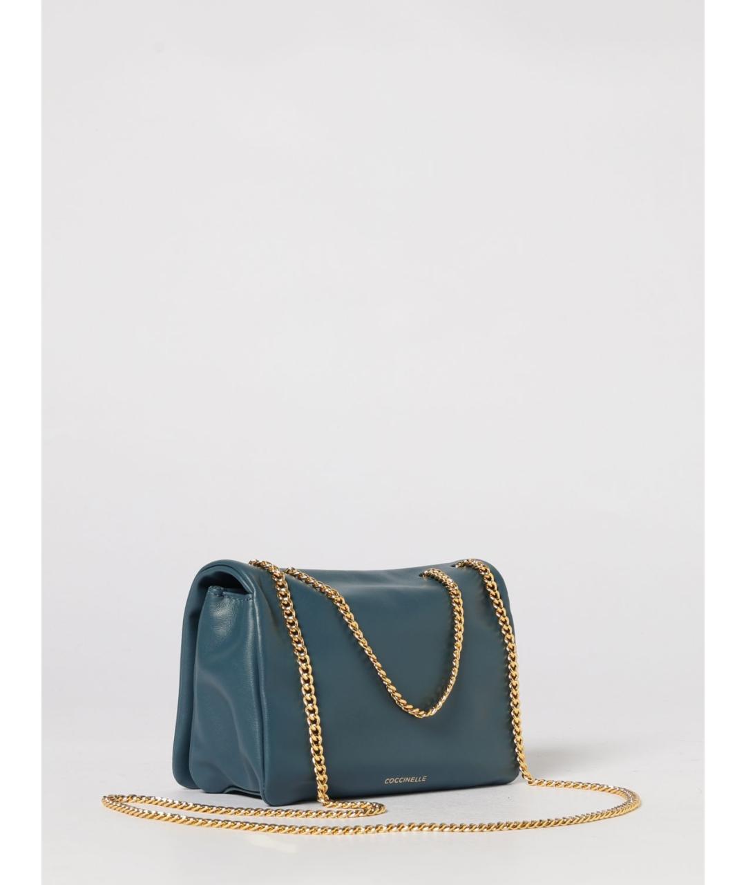 COCCINELLE Синяя кожаная сумка через плечо, фото 2