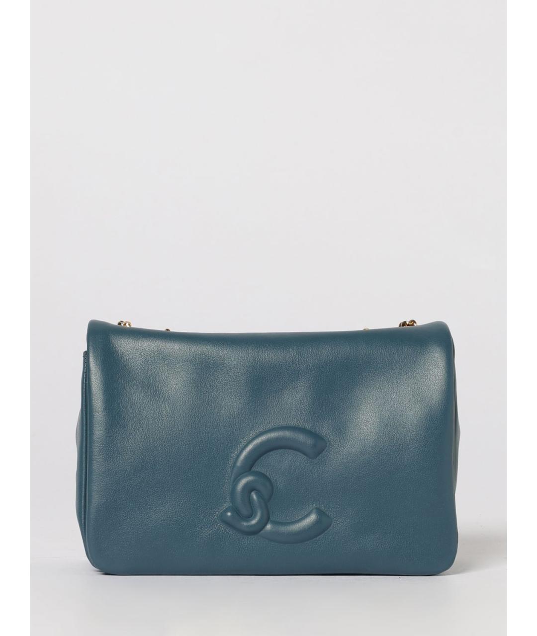 COCCINELLE Синяя кожаная сумка через плечо, фото 4