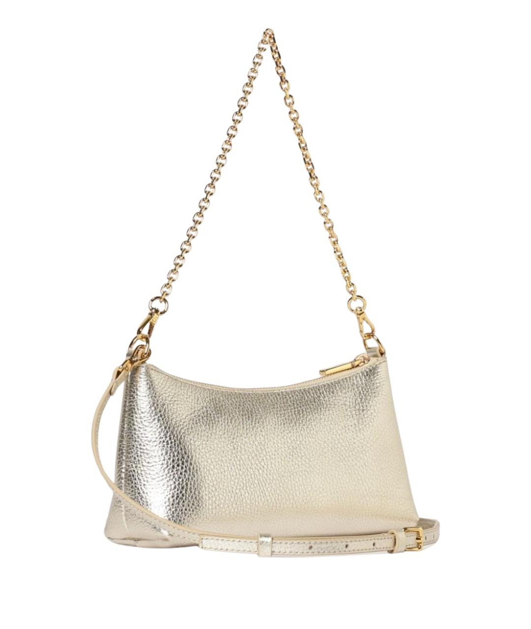 COCCINELLE Золотая кожаная сумка через плечо, фото 1