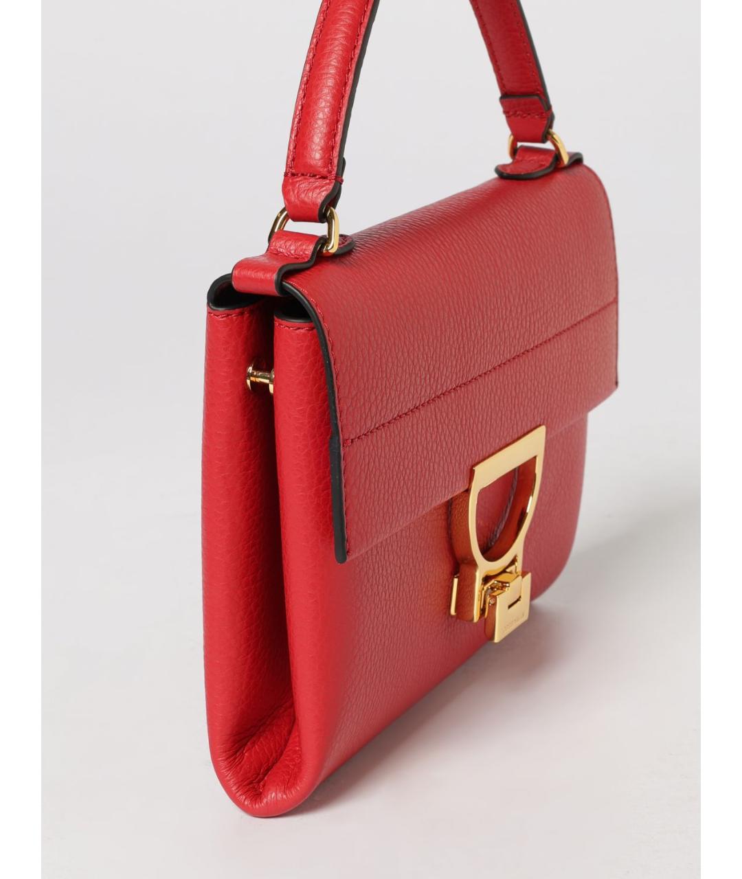 COCCINELLE Красная кожаная сумка с короткими ручками, фото 3