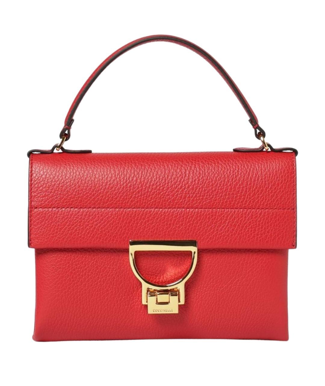 COCCINELLE Красная кожаная сумка с короткими ручками, фото 1