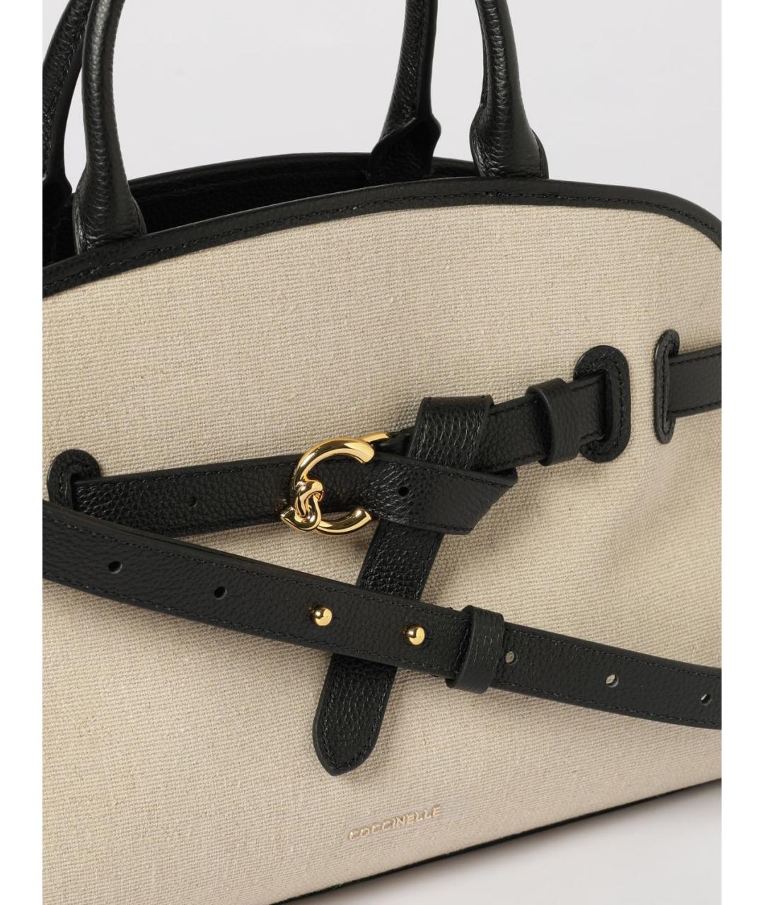 COCCINELLE Бежевая тканевая сумка через плечо, фото 3