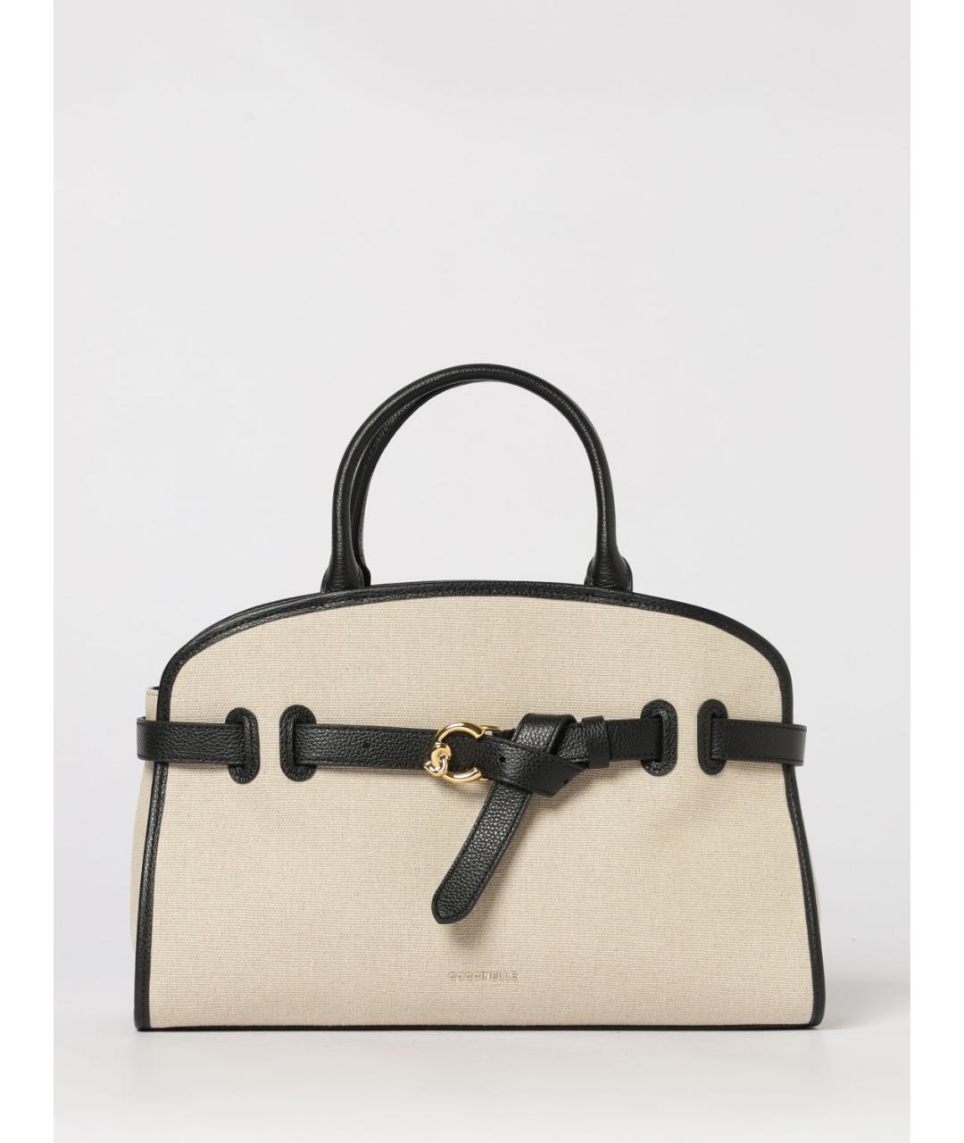 COCCINELLE Бежевая тканевая сумка через плечо, фото 4