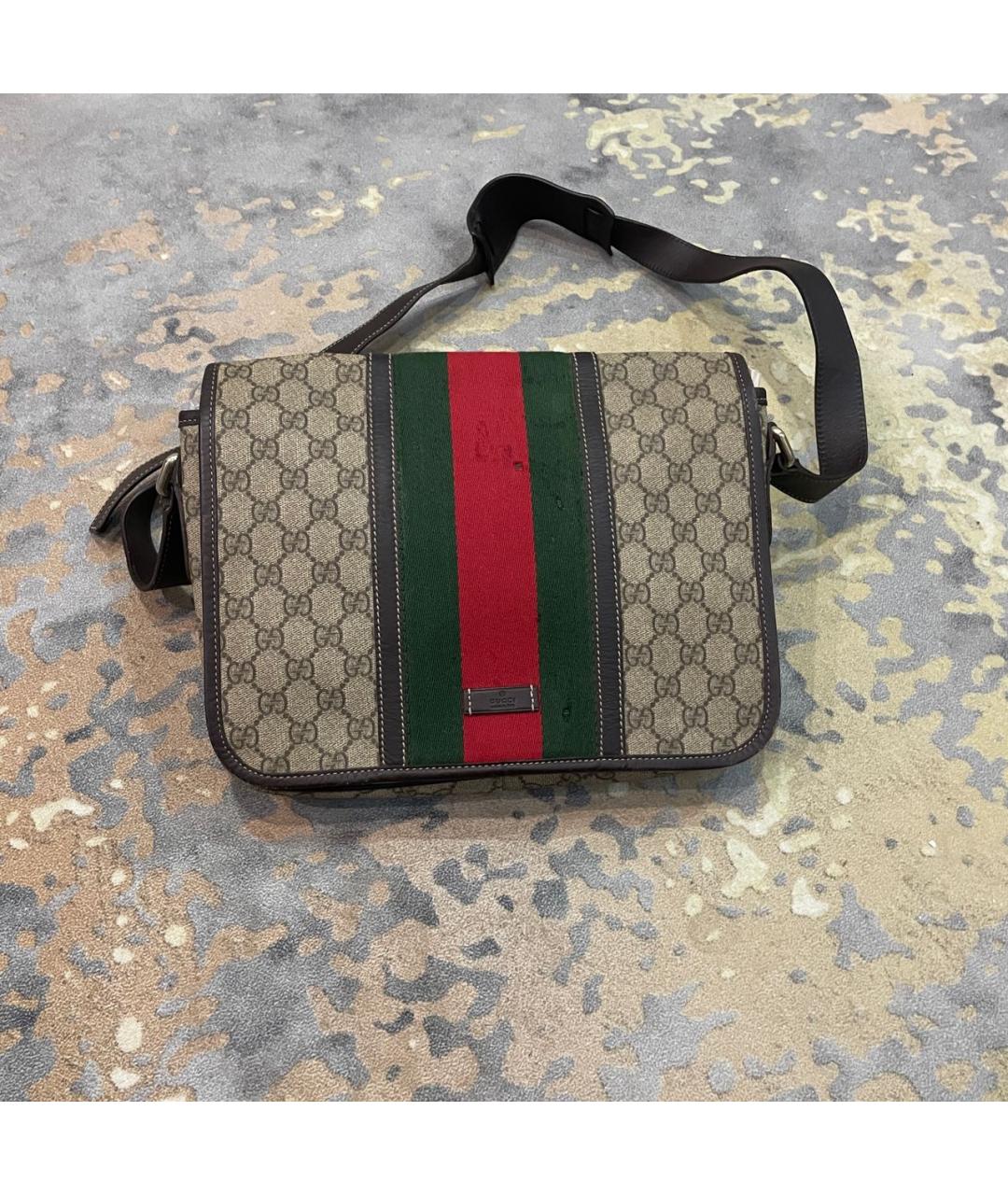 GUCCI Бежевая барсетка, фото 5