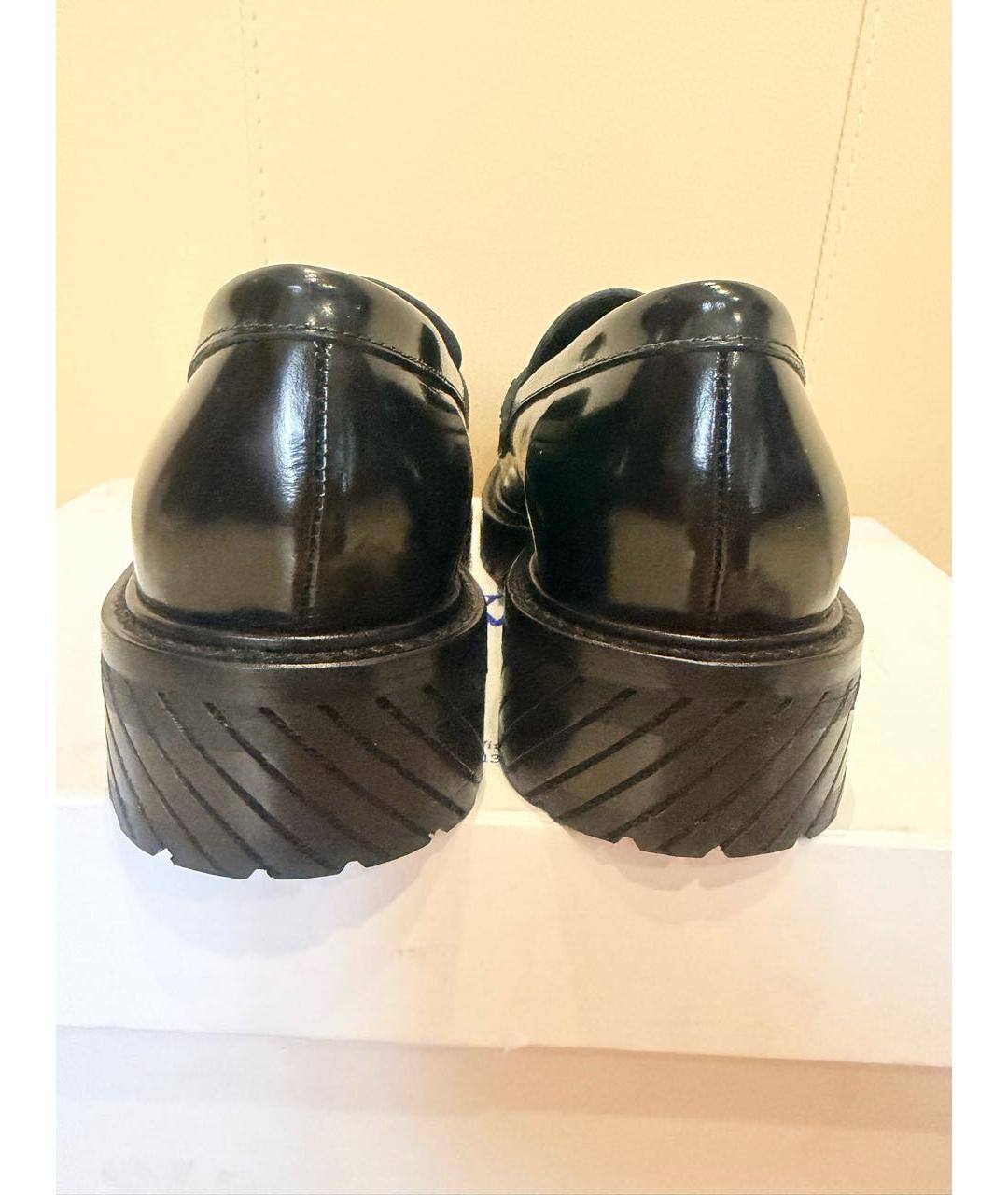 OFF-WHITE Черные кожаные лоферы, фото 4