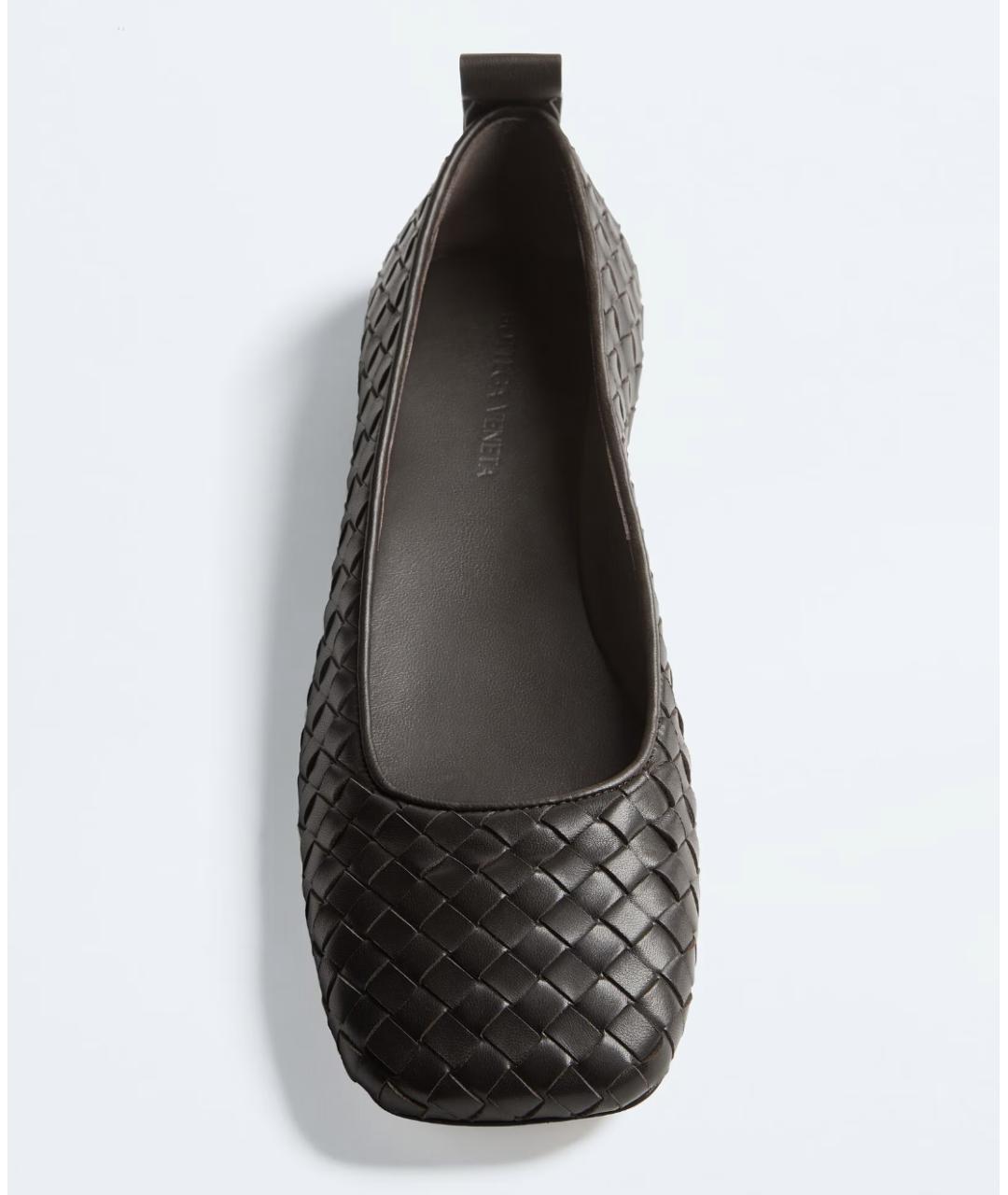 BOTTEGA VENETA Коричневые кожаные балетки, фото 4