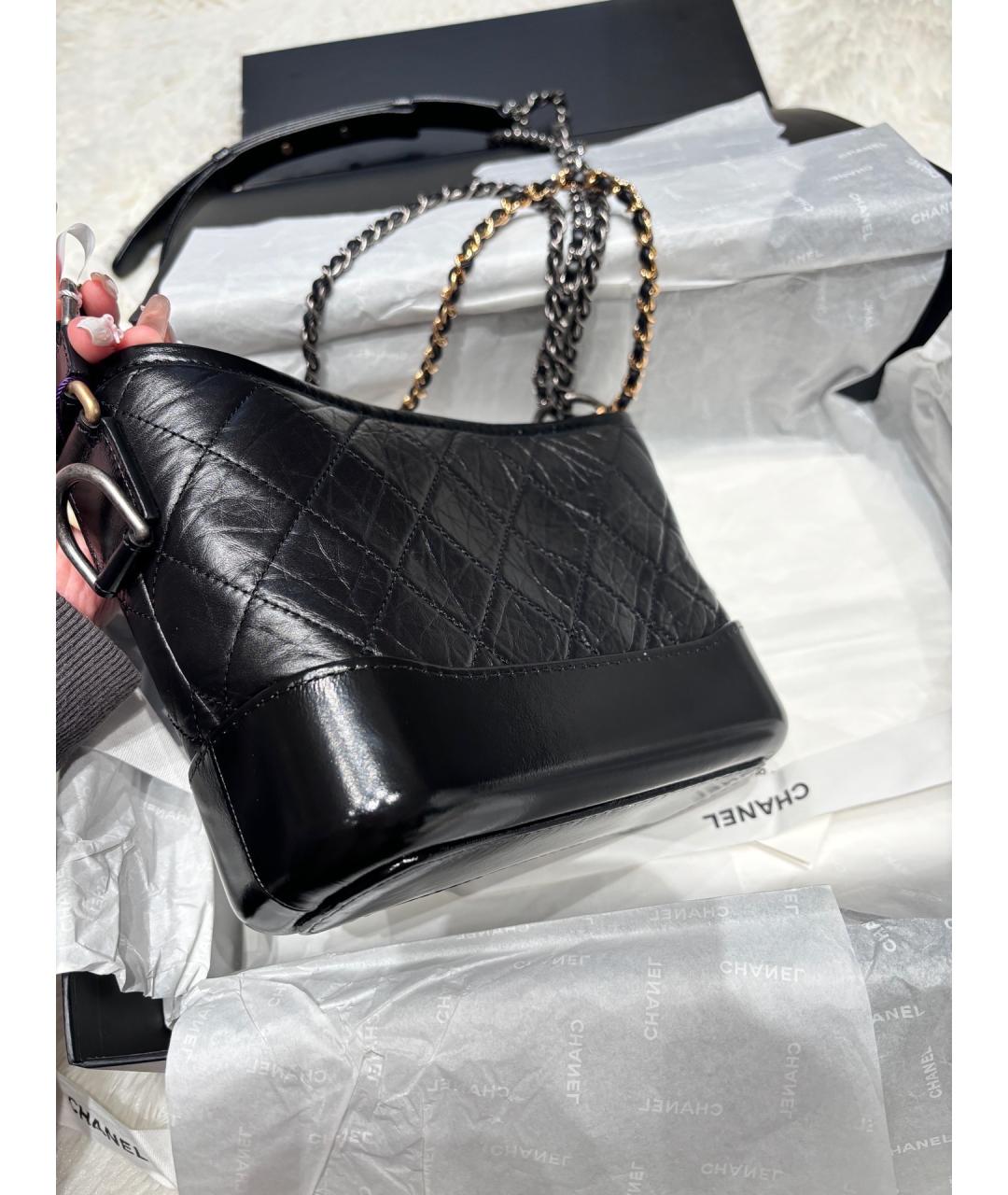 CHANEL Черная кожаная сумка через плечо, фото 6