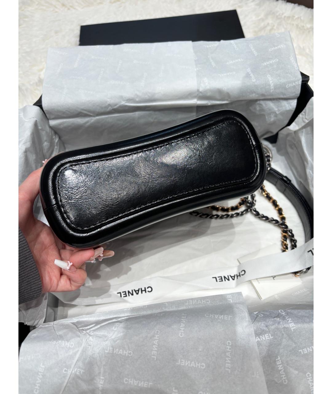 CHANEL Черная кожаная сумка через плечо, фото 3