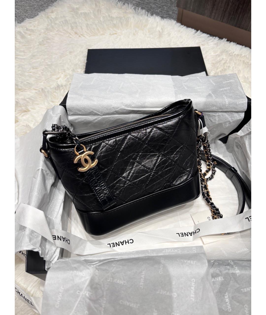 CHANEL Черная кожаная сумка через плечо, фото 8