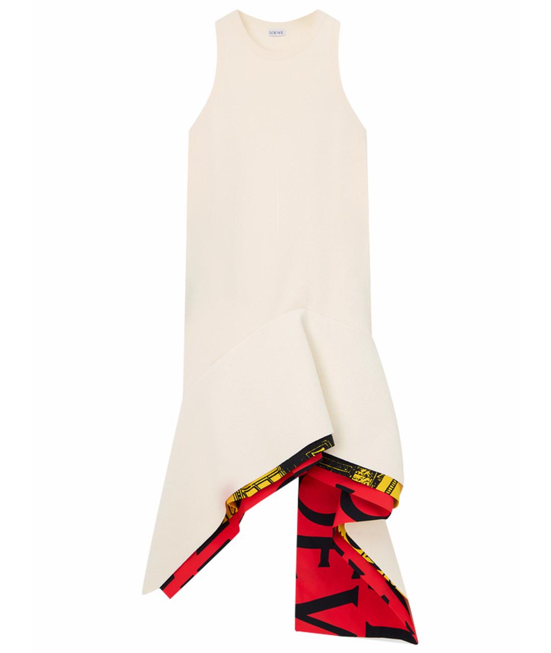 LOEWE Бежевое вискозное повседневное платье, фото 1