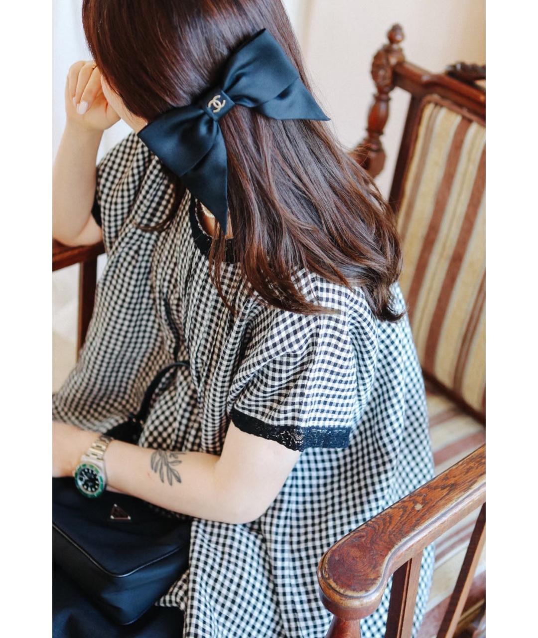 CHANEL Черная заколка, фото 7