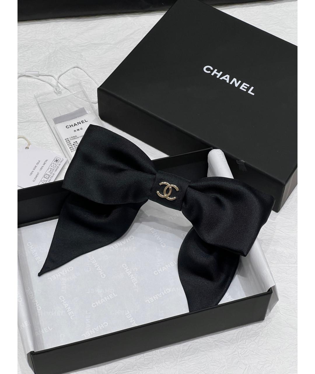 CHANEL Черная заколка, фото 2