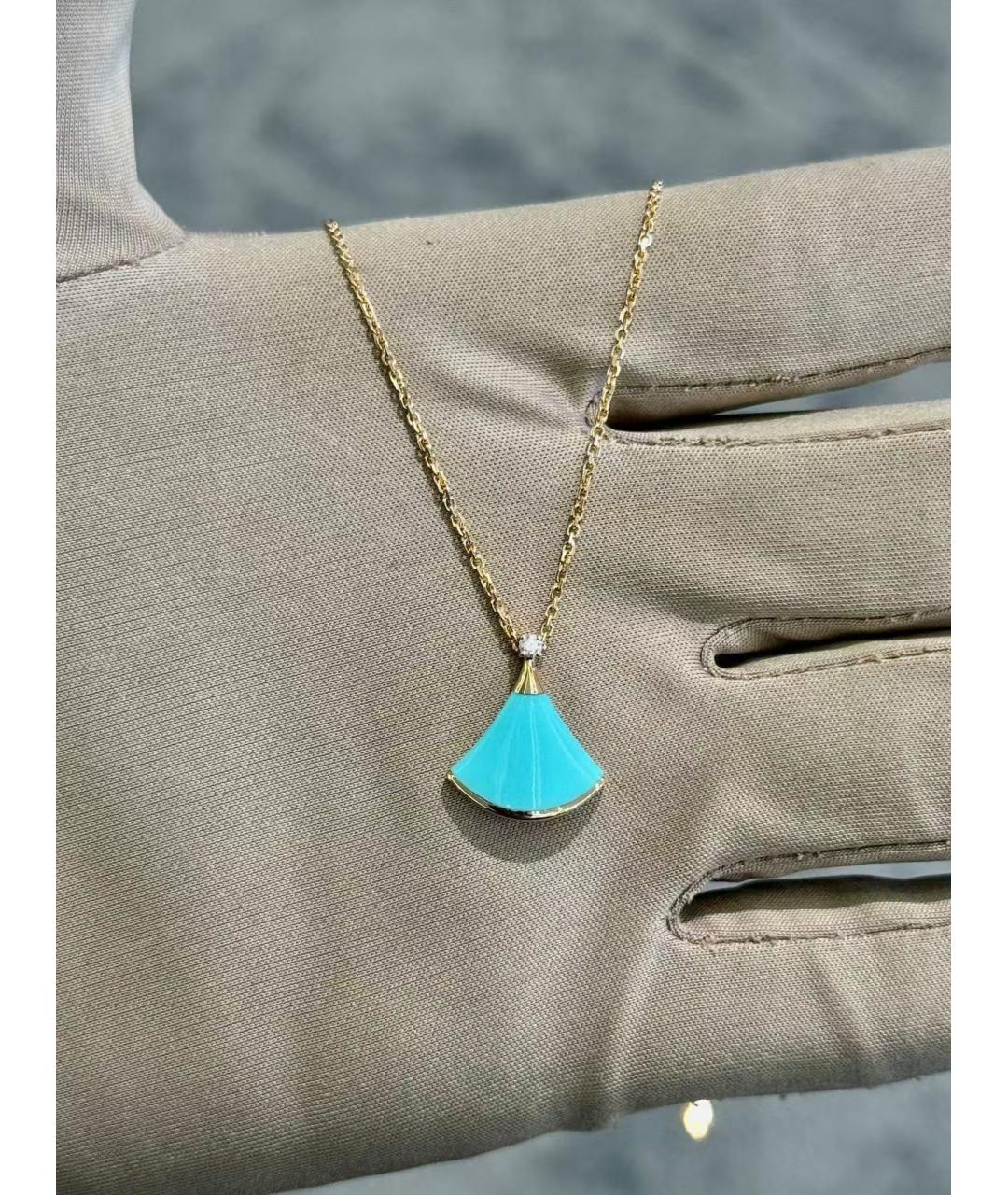 BVLGARI Бирюзовое колье из розового золота, фото 2