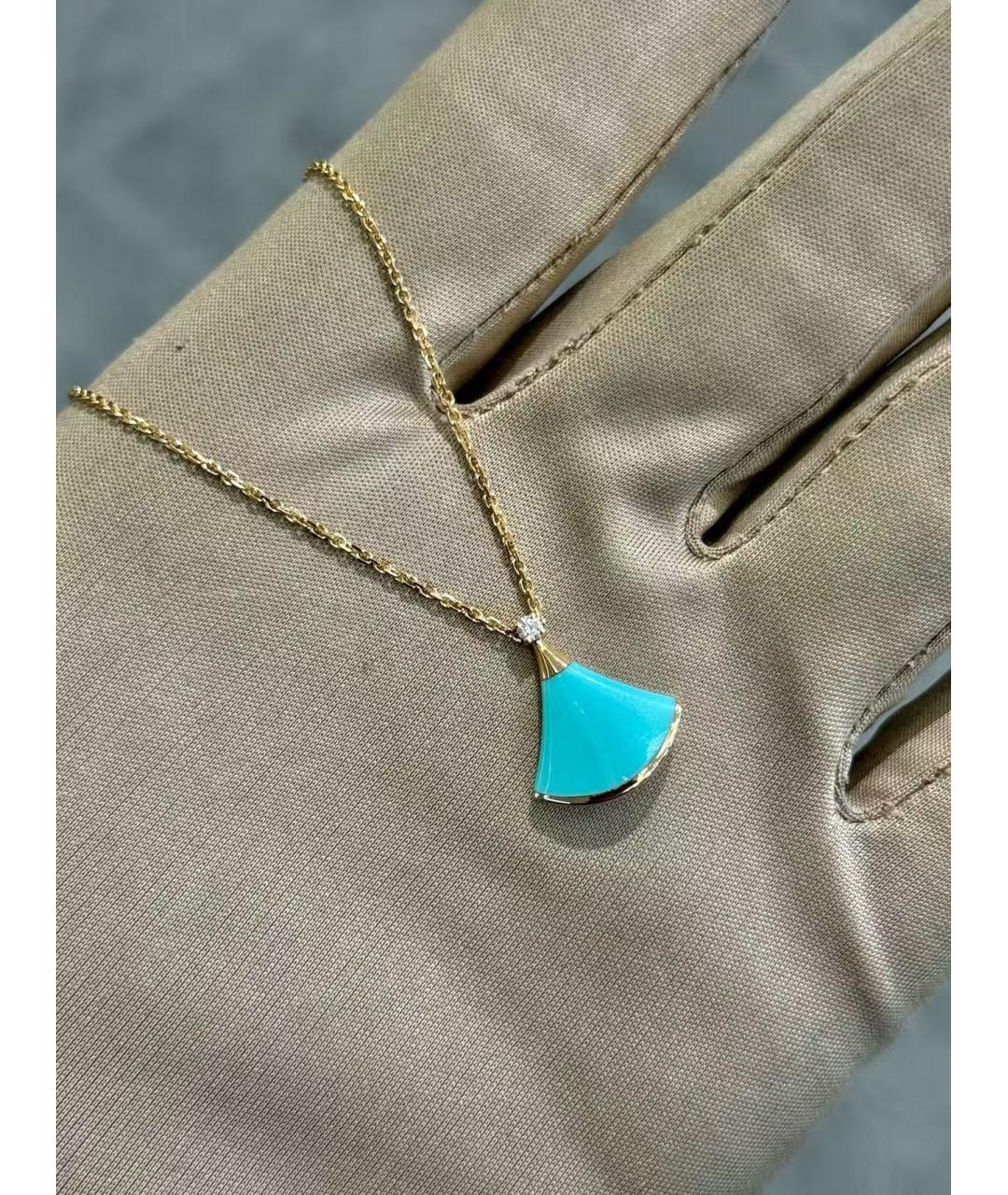 BVLGARI Бирюзовое колье из розового золота, фото 4