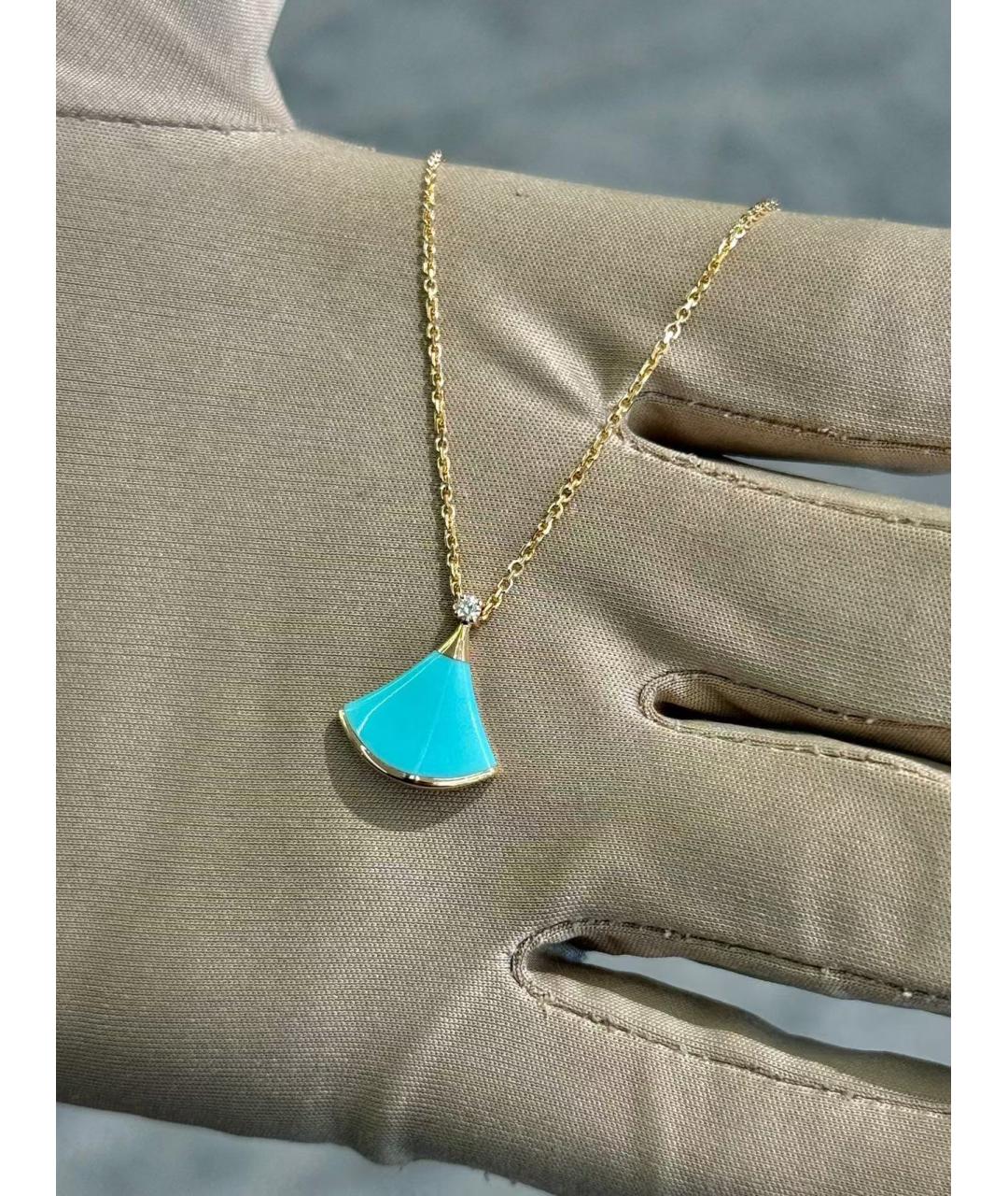 BVLGARI Бирюзовое колье из розового золота, фото 3