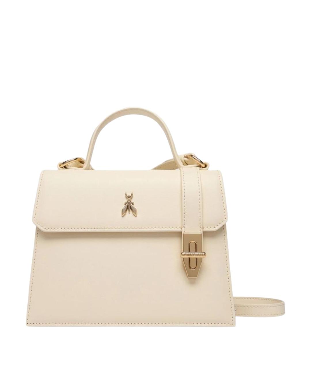 PATRIZIA PEPE Бежевая кожаная сумка с короткими ручками, фото 1