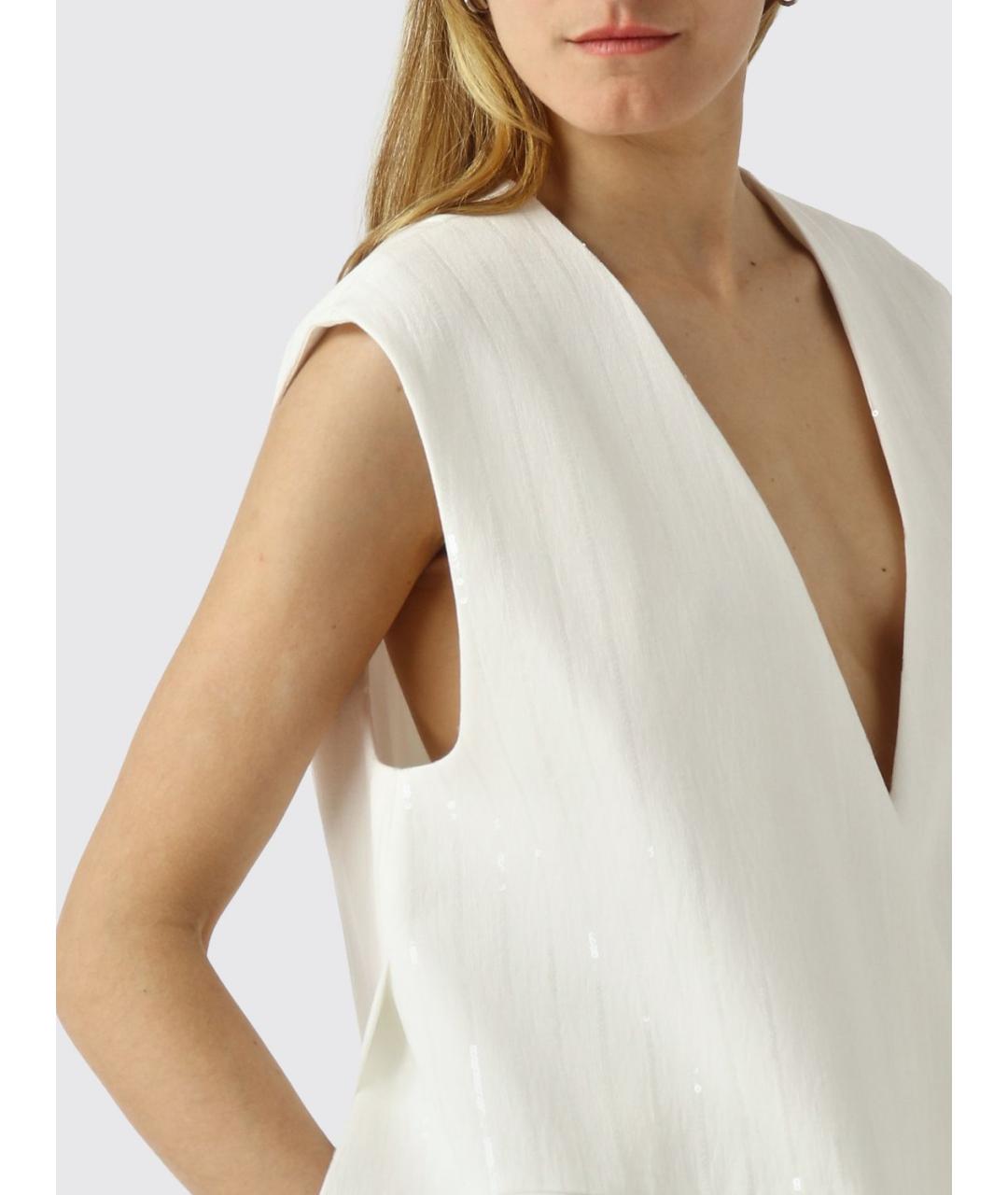 MEIMEIJ Белый вискозный жилет, фото 4