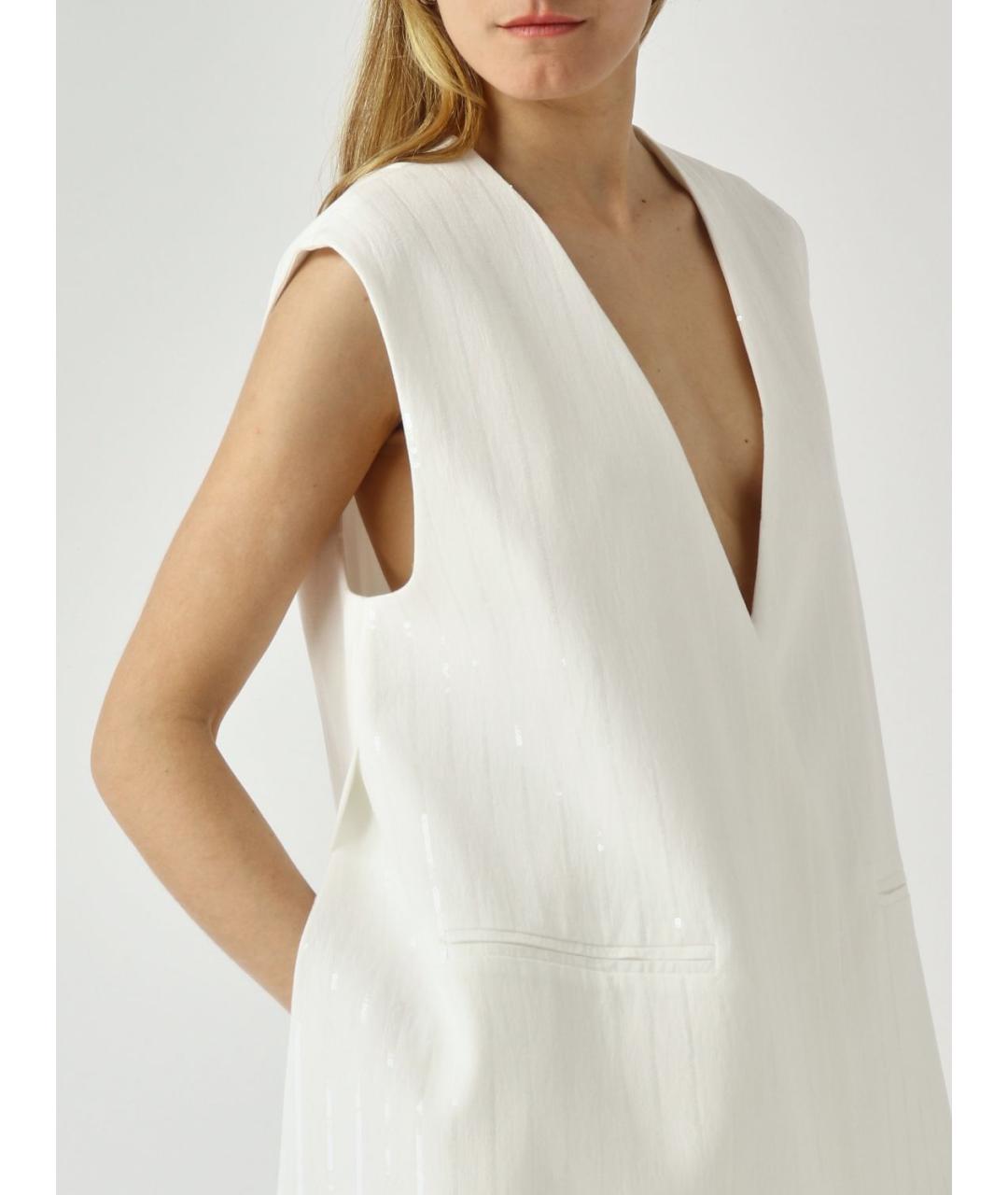 MEIMEIJ Белый вискозный жилет, фото 5