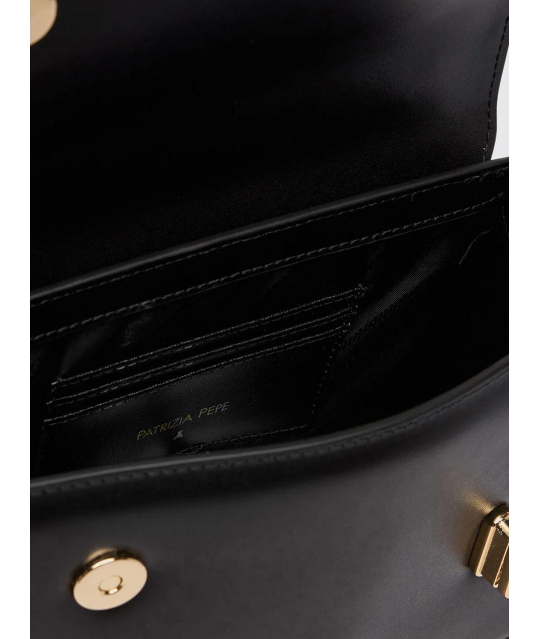 PATRIZIA PEPE Черная кожаная сумка с короткими ручками, фото 4