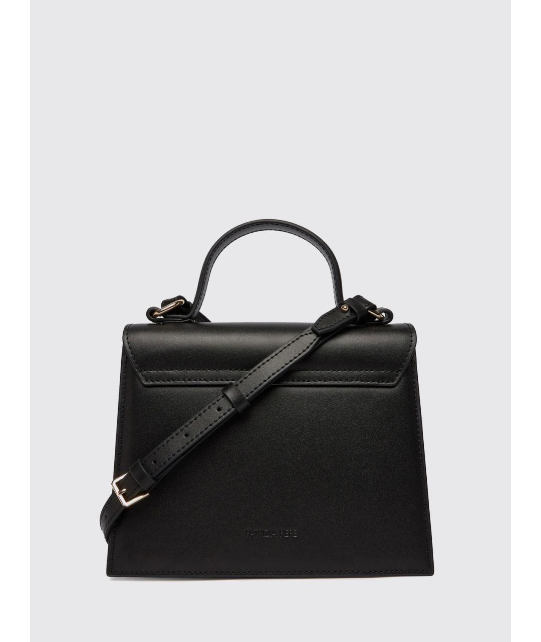 PATRIZIA PEPE Черная кожаная сумка с короткими ручками, фото 2
