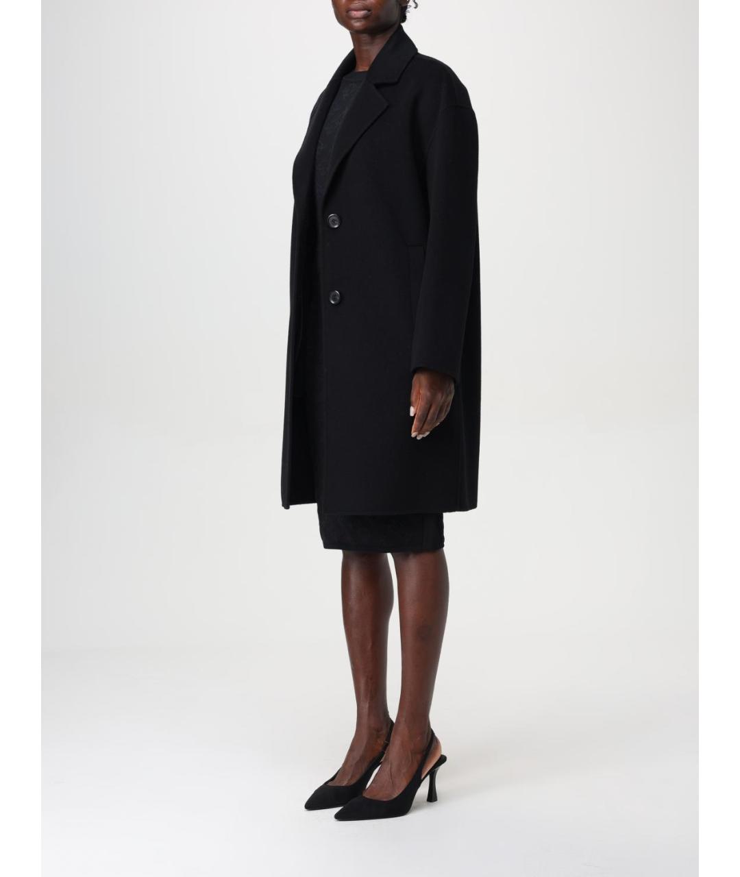 PINKO Черное шерстяное пальто, фото 3