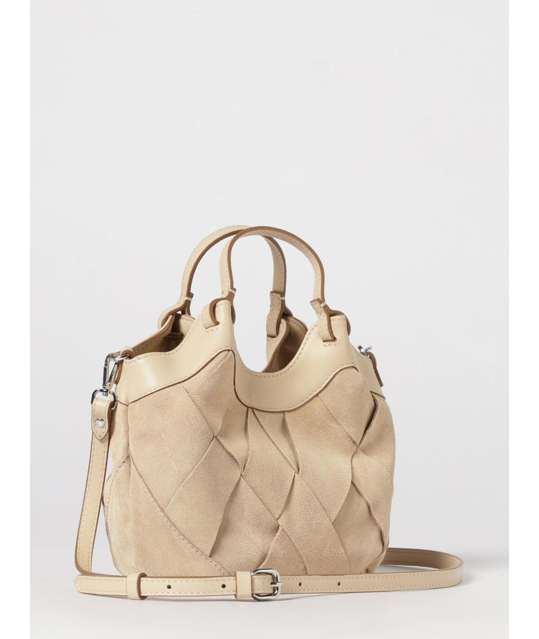 Gianni Chiarini Бежевая кожаная сумка через плечо, фото 2