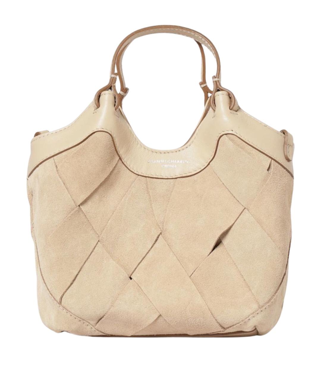 Gianni Chiarini Бежевая кожаная сумка через плечо, фото 4