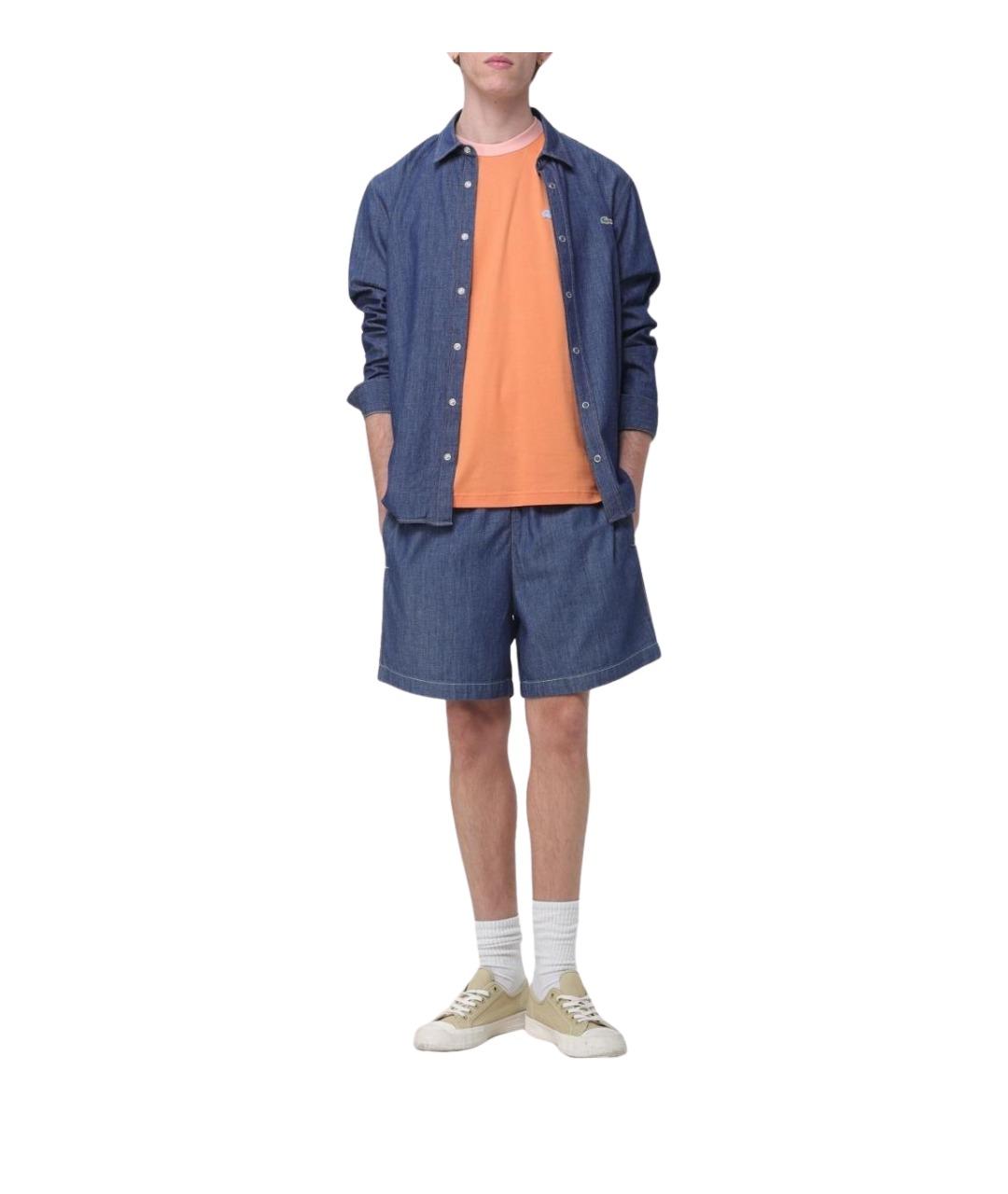 LACOSTE Синие хлопковые шорты, фото 2