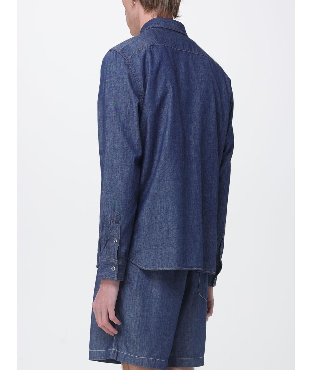 LACOSTE Синяя хлопковая кэжуал рубашка, фото 3