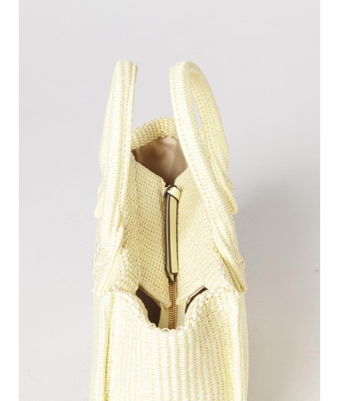 PINKO Желтая синтетическая сумка тоут, фото 3