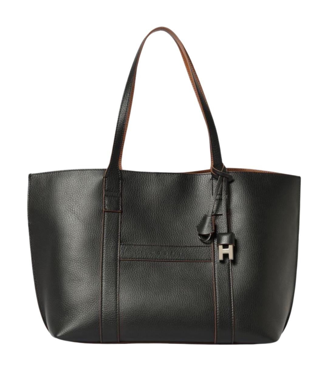 HOGAN Черная кожаная сумка через плечо, фото 1