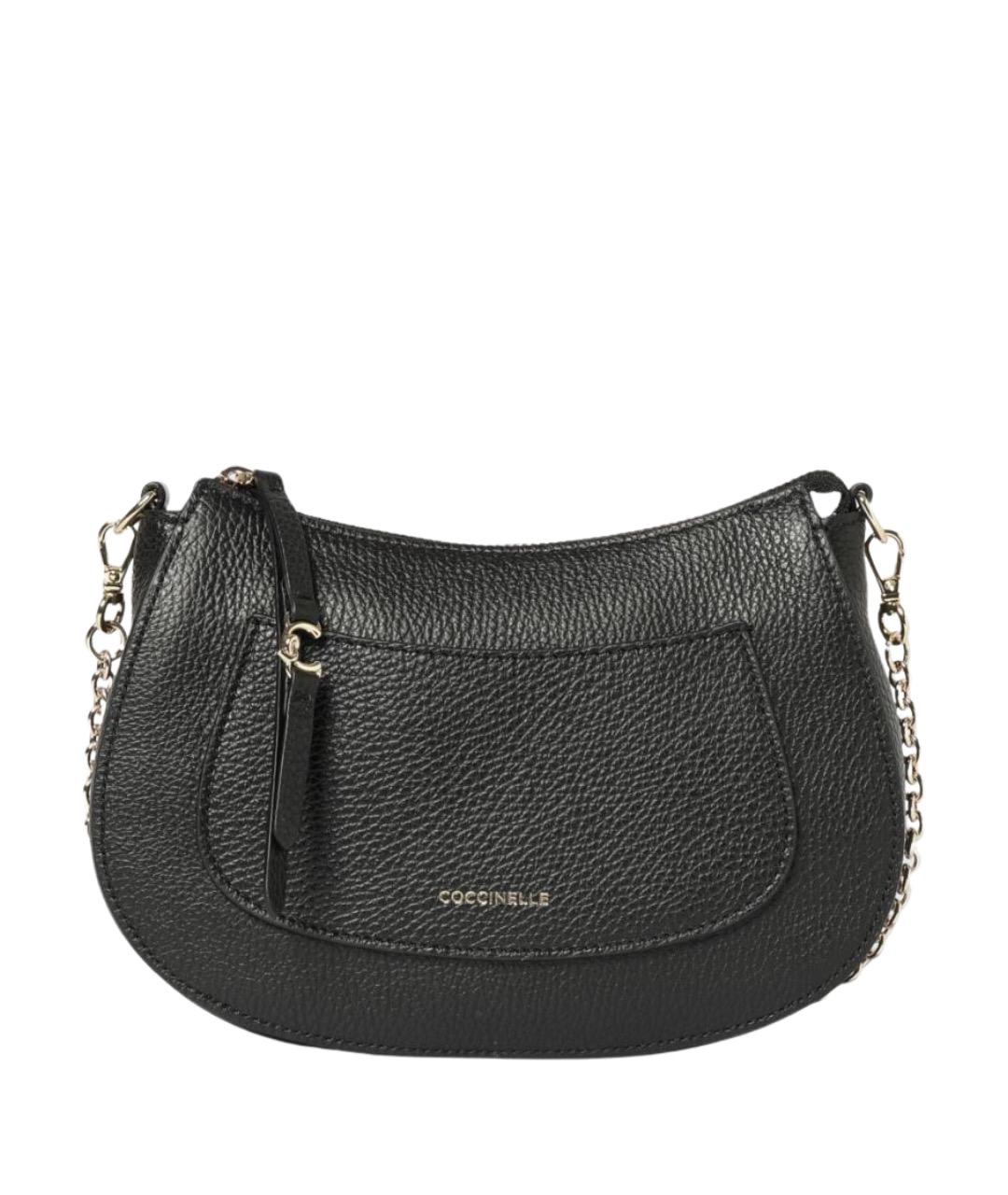 COCCINELLE Черная кожаная сумка через плечо, фото 2