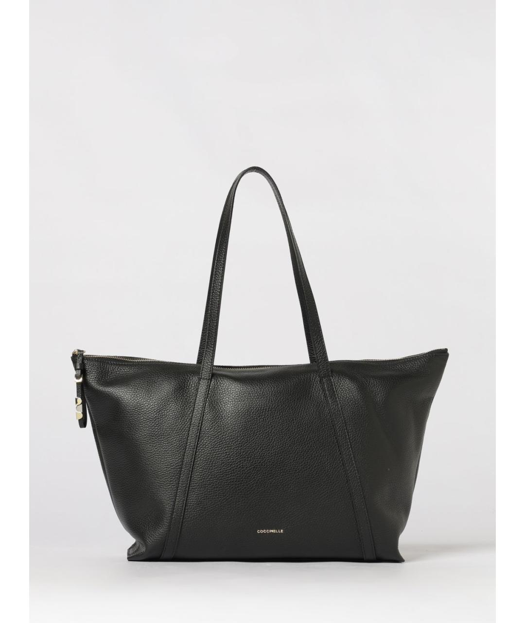 COCCINELLE Черная кожаная сумка тоут, фото 4