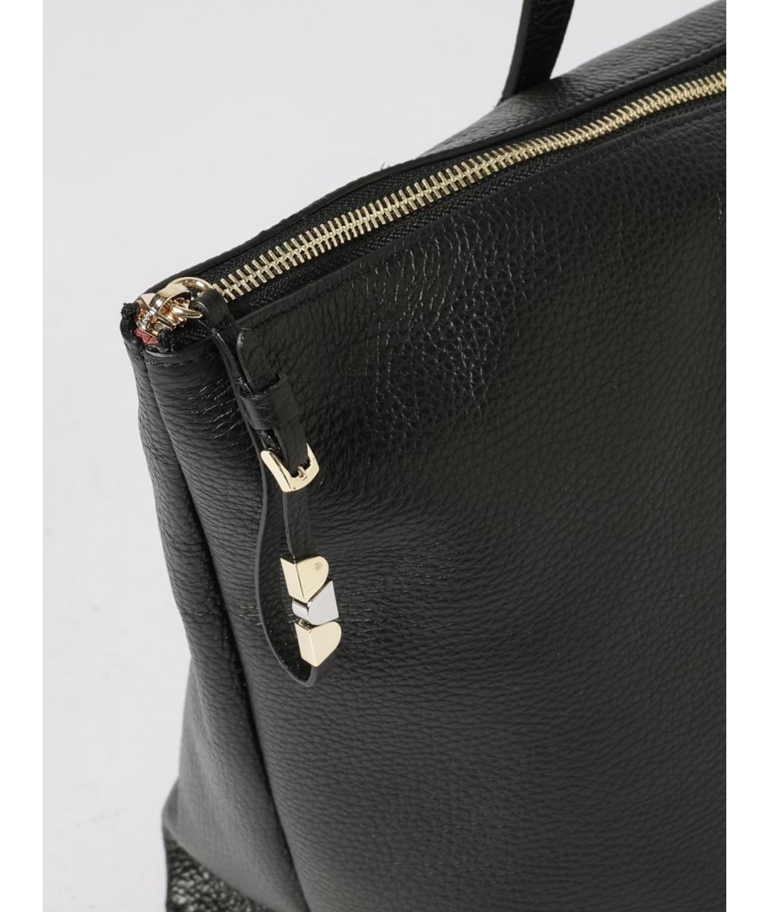 COCCINELLE Черная кожаная сумка тоут, фото 3