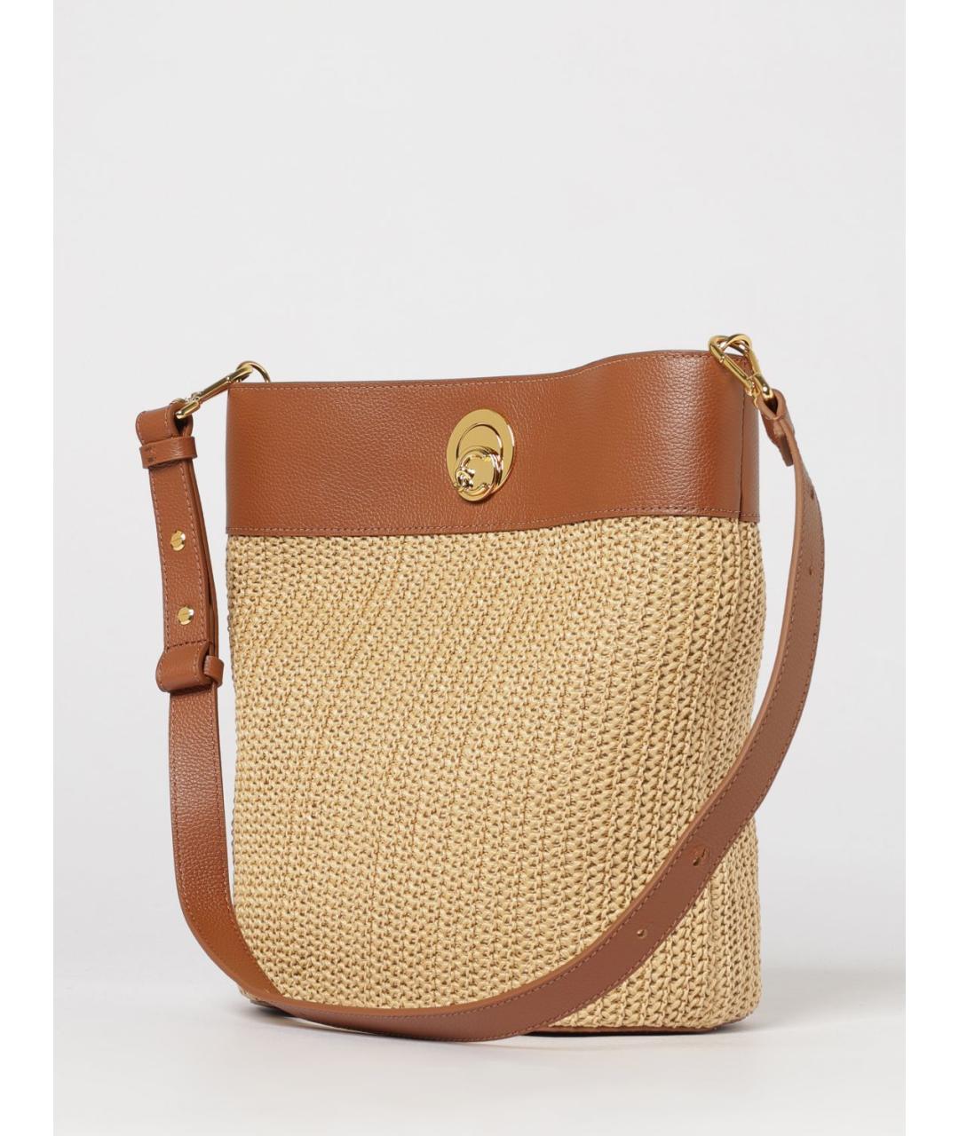 COCCINELLE Бежевая кожаная сумка через плечо, фото 3