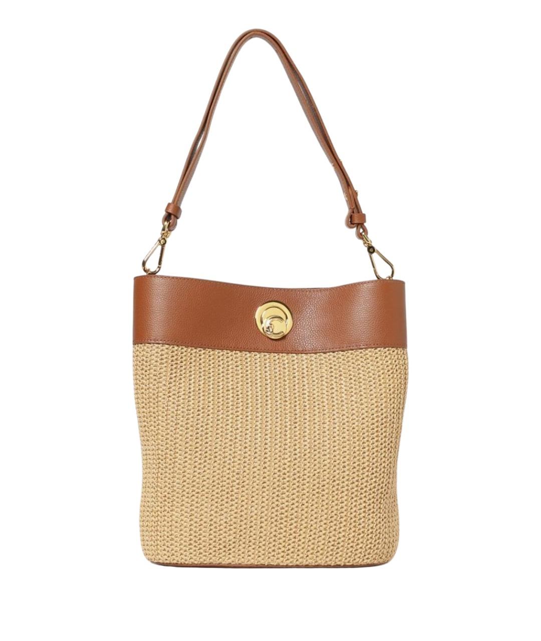 COCCINELLE Бежевая кожаная сумка через плечо, фото 1