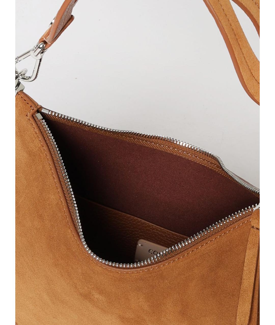 COCCINELLE Коричневая кожаная сумка через плечо, фото 3