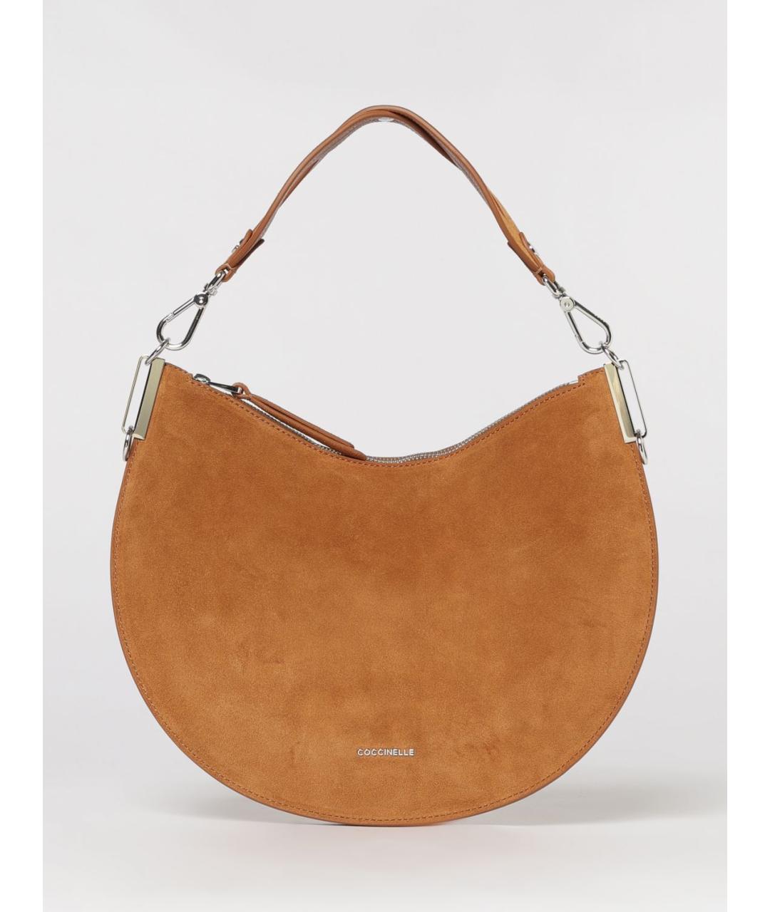 COCCINELLE Коричневая кожаная сумка через плечо, фото 4