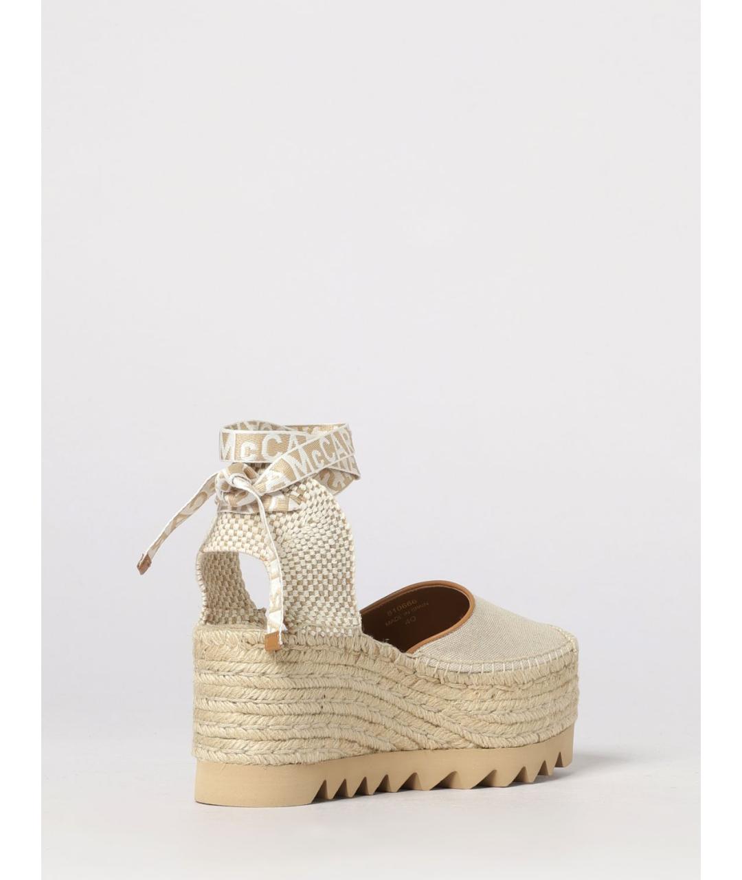 STELLA MCCARTNEY Бежевые текстильные босоножки, фото 3