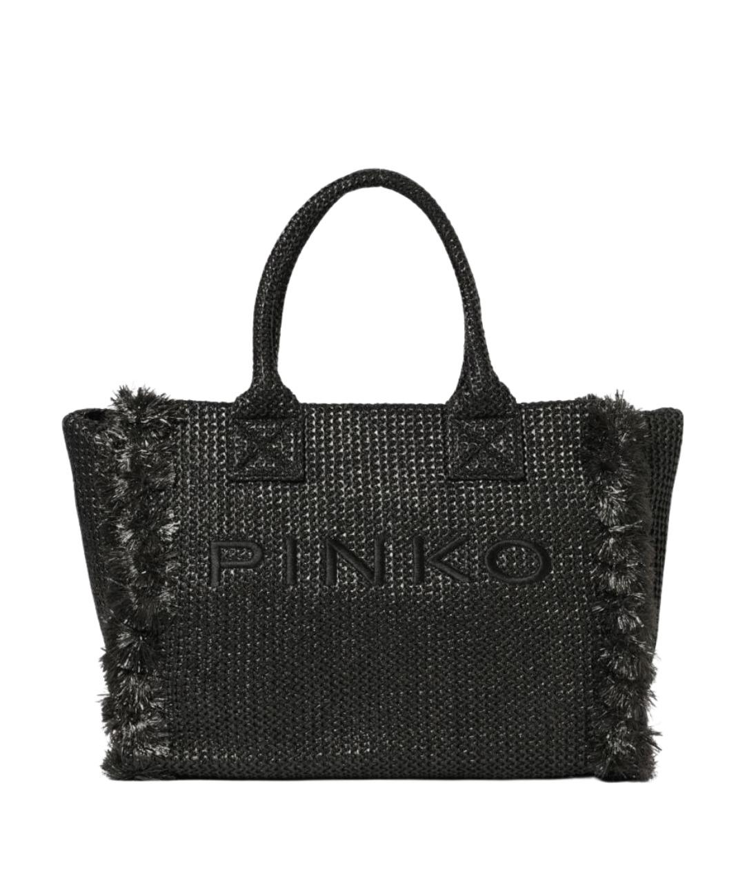 PINKO Черная синтетическая сумка тоут, фото 1