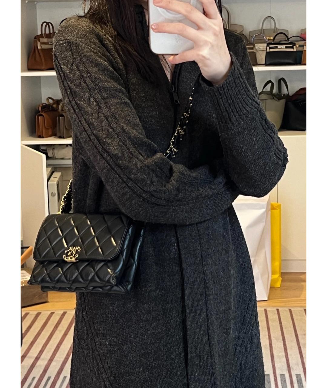 CHANEL Черная кожаная сумка через плечо, фото 7